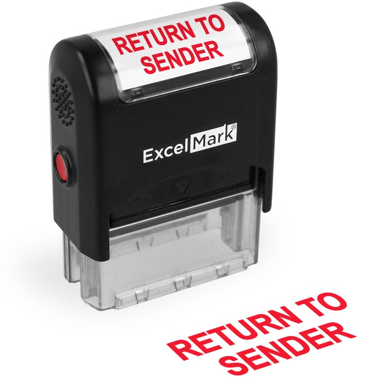 ExcelMark Return to Sender Self Inking Rubber Stamp - Red Ink - Image 1